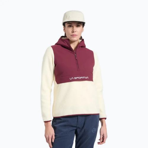 Dámská mikina La Sportiva Guidance Sherpa Hoody chalk/redwood