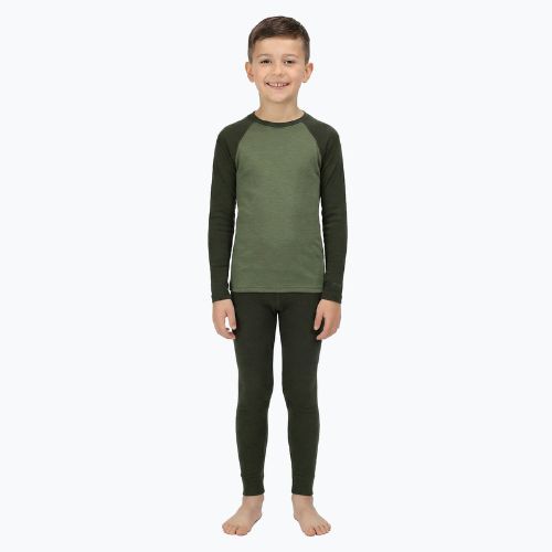 Dětská sada termoprádlaWOOLCANO Merino SET0982 khaki