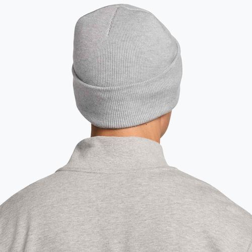 Zimní čepice Nike Peak Swoosh Beanie dark grey heather/white