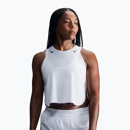 Dámské běžecké tričko Nike AeroSwift Dri-Fit ADV Cropped Tank Top off white/black