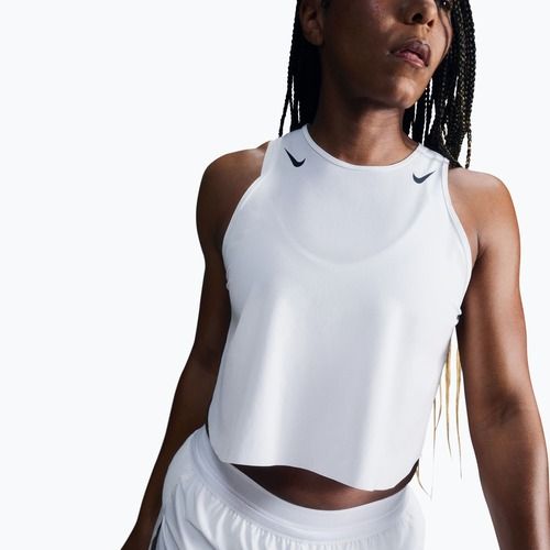 Dámské běžecké tričko Nike AeroSwift Dri-Fit ADV Cropped Tank Top off white/black