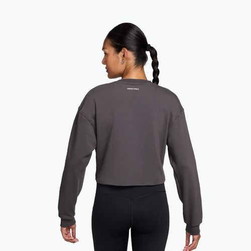 Dámská tréninková mikina Nike Pro Dri-Fit Crew Neck thunder grey/metallic silver/white
