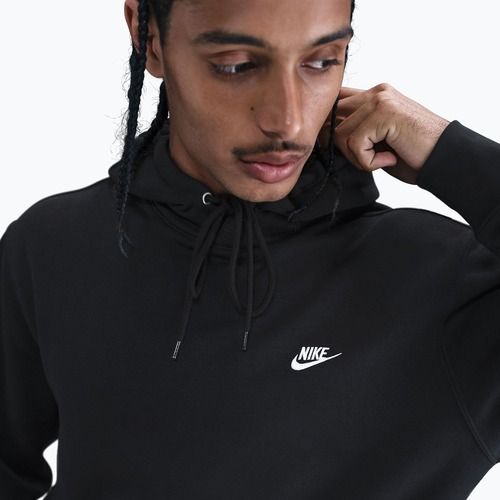 Pánská mikina Nike Club Pullover Hoodie black/black/white