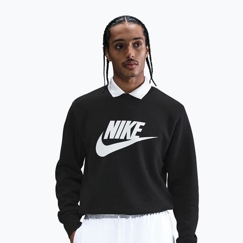 Pánská mikina Nike Sportswear Club Graphic Fleece Crew black/white