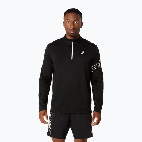 Pánské běžecké tričko Longsleeve Asics Icon LS 1/2 Zip performance black/cream