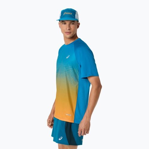 Pánské běžecké tričko ASICS Road Fade SS Aegean Blue/Yamabuki