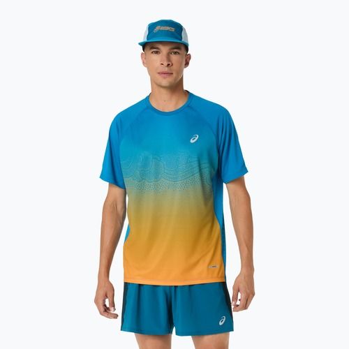 Pánské běžecké tričko ASICS Road Fade SS Aegean Blue/Yamabuki