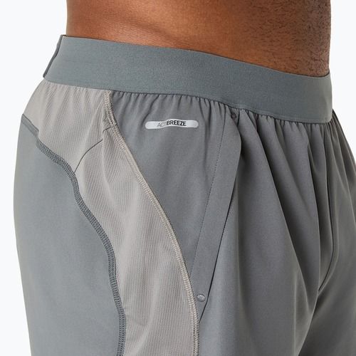 Pánské běžecké šortky ASICS Road 2N1 5IN clay grey/steel grey/illuminate green