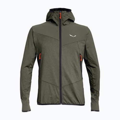 Pánská trekingová mikina Salewa Agner Hybrid PL/DST FZ Hoody faded green melange/0910