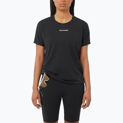 Dámské běžecké tričko Salomon Sense Aero SS Tee GFX deep black