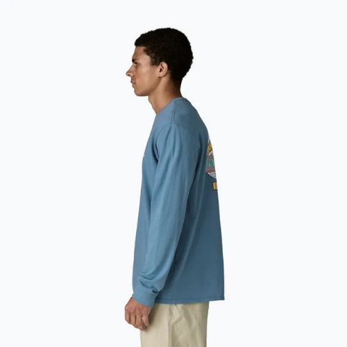 Pánské trekingové tričko Longsleeve Patagonia Great Waves Responsibili Tee shore blue