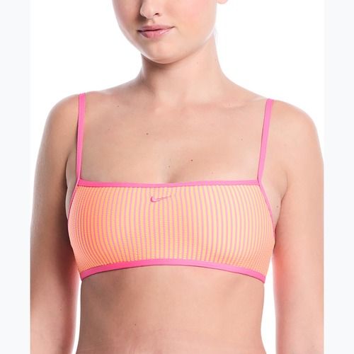 Horní díl plavek Nike Ripple Texture Bralette Classic Bikini pink glow