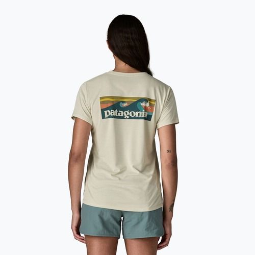 Dámské tričko Patagonia Capilene Cool Daily Shirt - Boardshort Logo dyno white