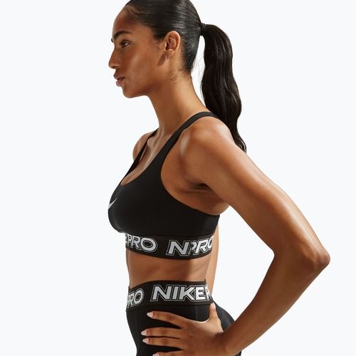 Tréninková podprsenka Nike Pro Light Support Non Padded black/white/metallic silver
