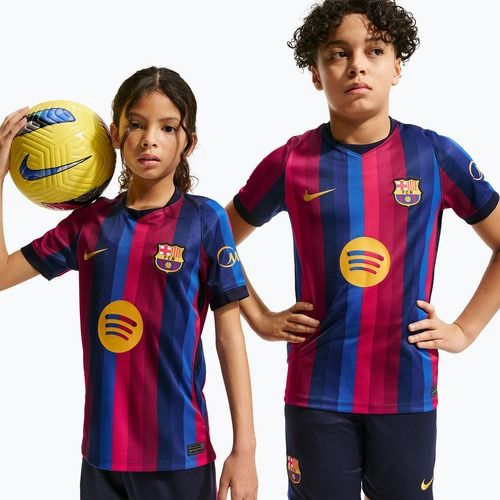 Dětské fotbalové tričko Nike FC Barcelona Dri-Fit Stadium Home deep garnet/blue void/mineral yellow