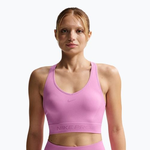 Tréninkový top Nike Pro Seamless Dri-Fit Cropped light magenta