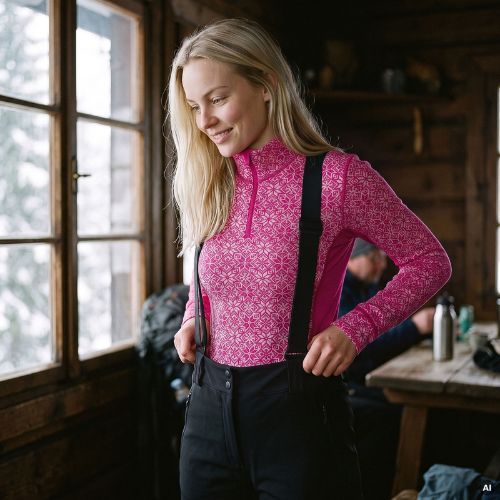 Dámská sada funkčního prádla Woolcano SET1121 Pink