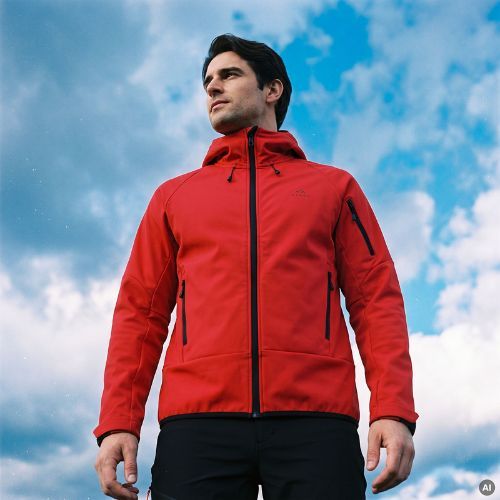 Pánská trekkingová mikina KADVA Arix WP 5K/3K softshell hybrid červená