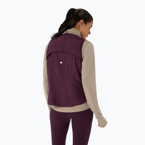 Dámská běžecká vesta Asics Nagino Run Padded Gilet dark aubergine