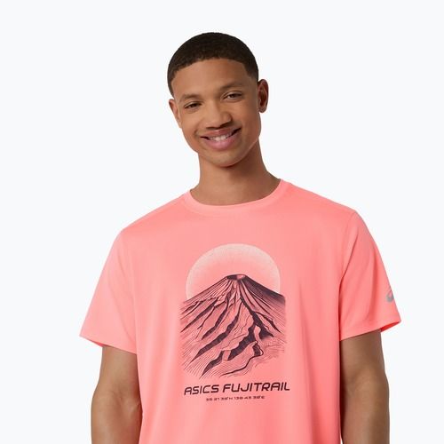 Pánské běžecké tričko Asics Fujitrail Logo Ss Top Sun Coral