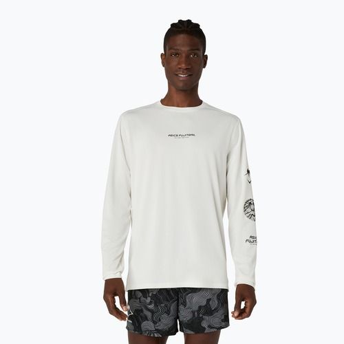 Pánské běžecké tričko Longsleeve Asics Fujitrail Logo Ls Top Cream