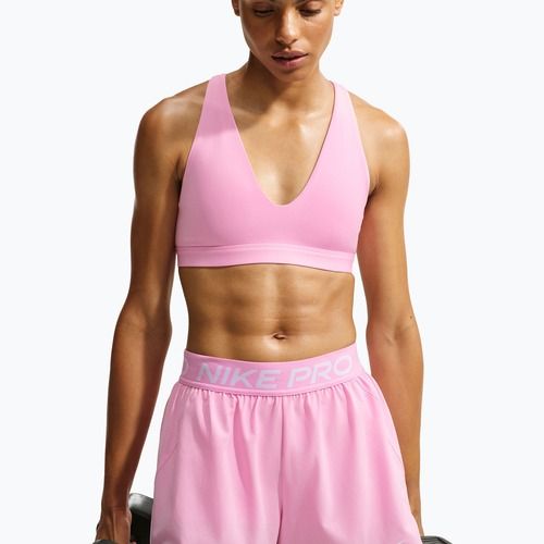 Sportovní podprsenka Nike Indy Strappy pink rise/black