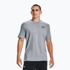 Pánské tréninkové tričko Under Armour Sportstyle Left Chest SS steel light heather/black