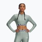 Dámský fitness  top Under Armour Heat Gear Rib 1/4 Zip silica green/silica green/white
