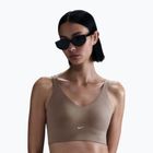 Sportovní podprsenka Nike Alate Medium Support Longline mink brown/white