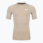 Pánské tréninkové tričko Under Armour HG Armour Comp timberwolf taupe/white