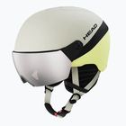 Dětská lyžařská helma HEAD Yuki Visor Jr lime swirl/silver/red