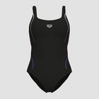 Dámské jednodílné plavky Arena Ludovica Soft Curve Back black/black multi