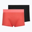 Dámské termo boxerky Devold Breeze Merino 150 Hipser 2 pack black/coral