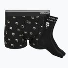 Sada pánských boxerek + ponožek KARL LAGERFELD Ikon Trunk aop karl dot black