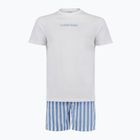 Pánské pyžamo Calvin Klein LV00NM2903 classic white top/vertical boardway