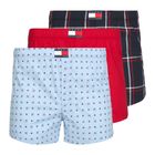 Pánské boxerky Tommy Hilfiger Woven Boxer Print 3 pack rwb foulard/med red/rwb w chck
