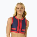 Horní díl plavek Rip Curl Coco Short Sleeve Vest red/dark blue