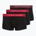 Pánské boxerky Tommy Hilfiger Trunk WB 3 pack medium red/rasp juice/burgundy