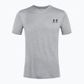 Pánské tréninkové tričko Under Armour Sportstyle Left Chest SS steel light heather/black 4