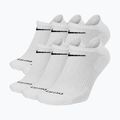 Pánské ponožky Nike Everyday Plus Cushioned No Show 6 párů white/black