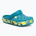 Dětské nazouváky Crocs Crockband Glow Confetti Band turbo teal/multi