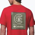 Pánské tričko Columbia CSC Basic Logo Back Tee mountain red/linework c badge 6