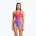 Dámské jednodílné plavky arena One Shaded Print Tech One Back bright coral royal multi/soft green 5
