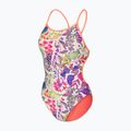 Dámské jednodílné plavky arena Painting Lace Back multi/bright coral 3