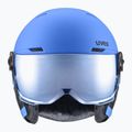 Dětská  lyžařská helma  UVEX Rocket Visor Jr blue matt/mirror blue/smoke 10