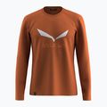 Pánské tričko Longsleeve Salewa Solidlogo Dry bombay brown