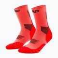 Pánské kompresní ponožky CEP Run Mid Cut 5.0 neon coral