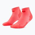Pánské kompresní ponožky CEP Ultralight Low Cut 4.0 neon coral/red
