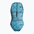 Dámské jednodílné plavky ZONE3 High Neck Costume teal tie dye 2
