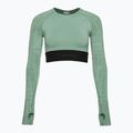 Dámský tréninkový top s dlouhým rukávem Gymshark Vision Crop Top green/black 5